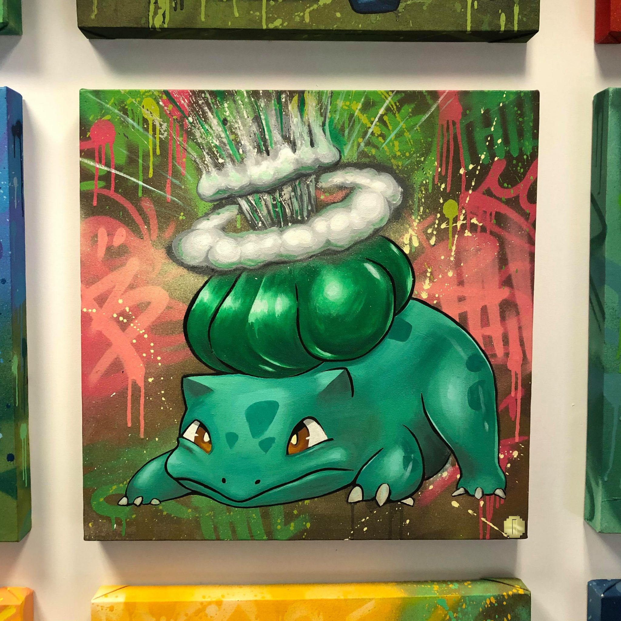 Odd tokens - 001.Bulbasaur 6x6 / 24x24 Fan Art canvas