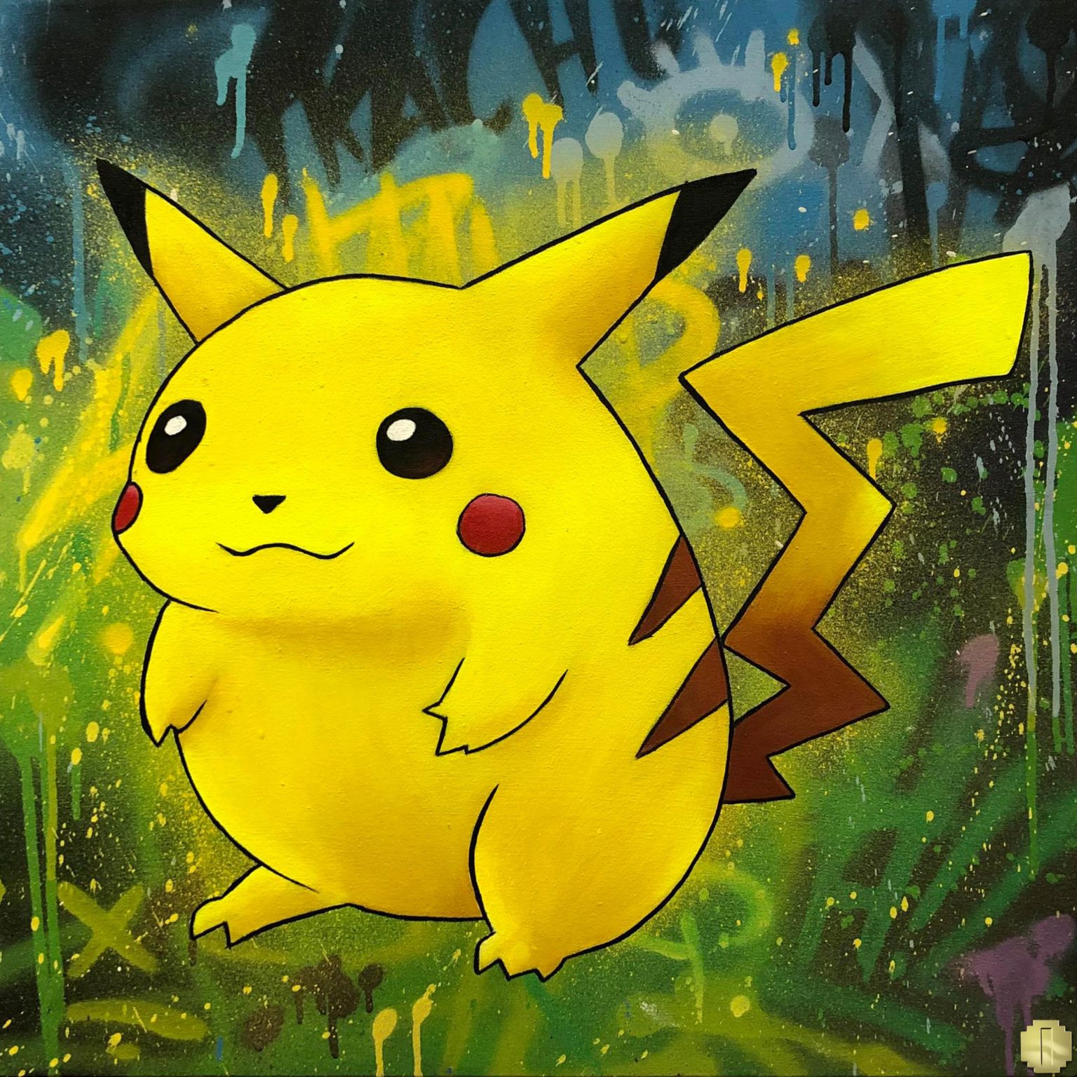 025.Pikachu 6x6 / 24x24 Fan Art canvas Odd tokens