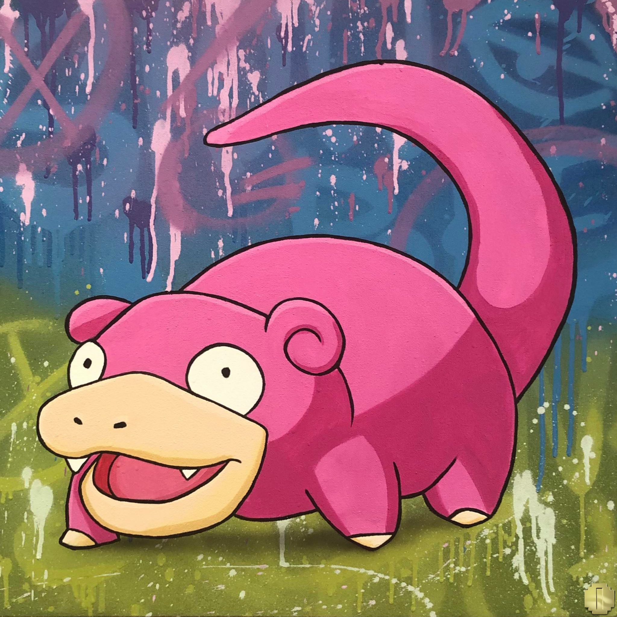 079.Slowpoke 6x6 / 24x24 Fan Art canvas Odd tokens